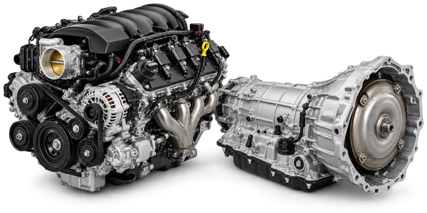 Engine and transmission assembly